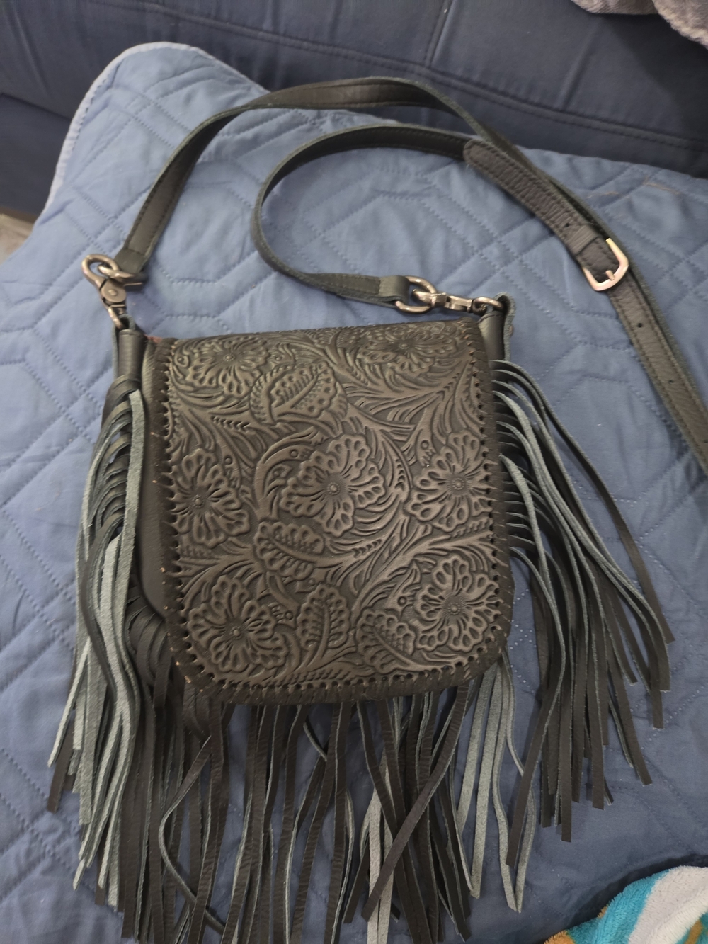 New Leather Montana West Fringe Purse